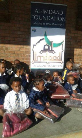 Al-Imdaad Foundation Operation Winter Warmth 2015 blanket distribution at the Kim Kgolo Primary School in Kimberly